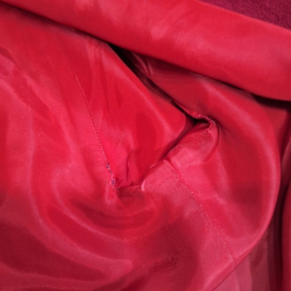 Monte-Sano & Pruzan~Women VTG 60s Red Swing Coat~NY Couture~Open Front~ONE SIZE - Picture 10 of 10